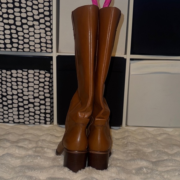 Zara Chestnut Heeled Boots - Picture 5 of 9